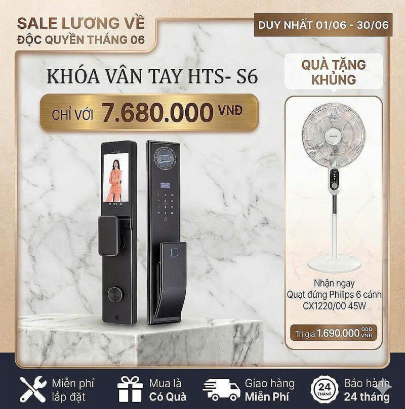 Khóa thông minh Faceid cửa gỗ W8T25-HTS-S6
