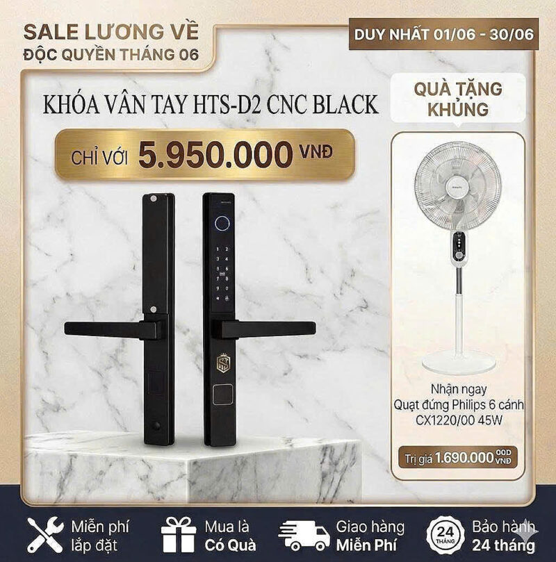 Khóa thông minh cửa nhôm A6B25-HTS-D2 CNC